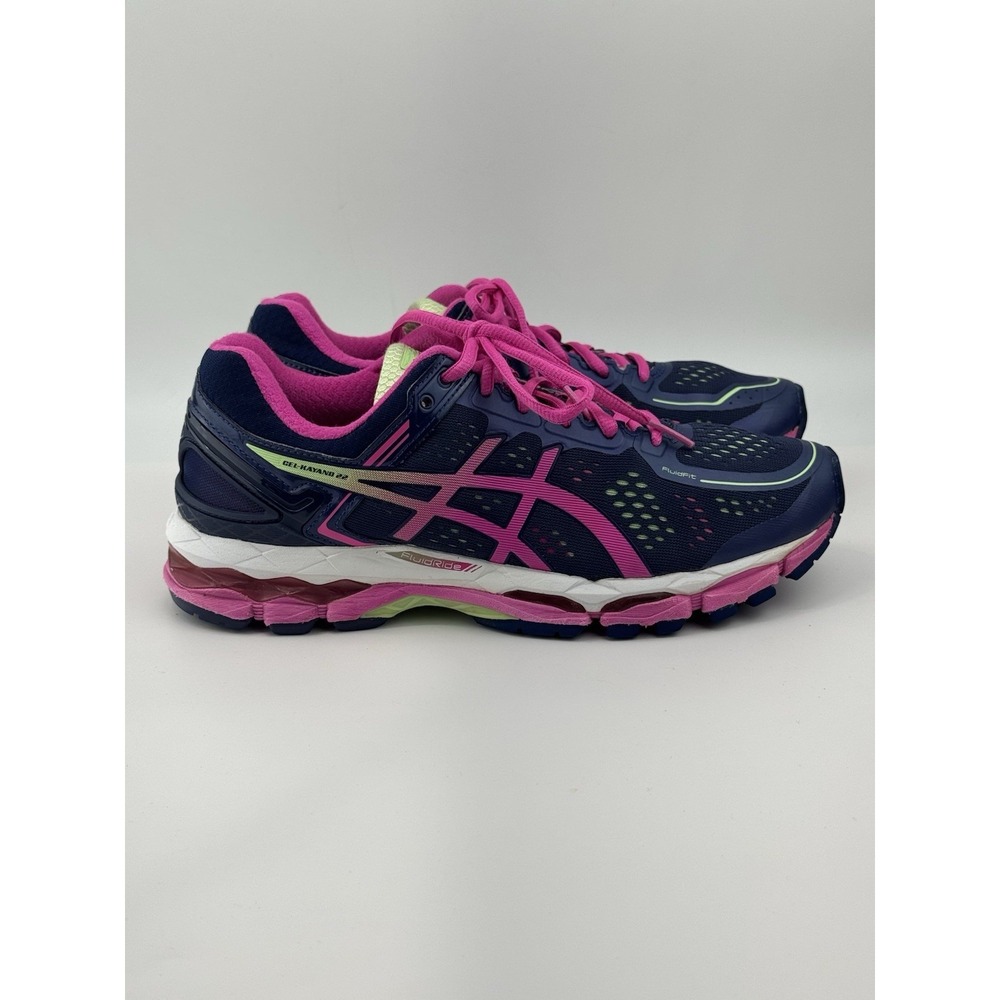 ASICS GEL-Kayano 22 Navy Pink Athletic Sneakers Knit Low Top T598N (D) Size 9 - Picture 1 of 10